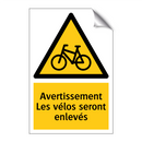 Avertissement Les vélos seront enlevés