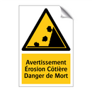 Avertissement Érosion Côtière Danger de Mort