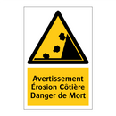 Avertissement Érosion Côtière Danger de Mort