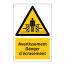 Avertissement Danger d'écrasement