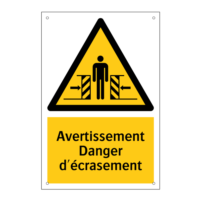 Avertissement Danger d'écrasement