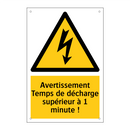 Avertissement Temps de décharge supérieur à 1 minute !