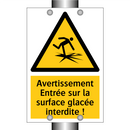 Avertissement Entrée sur la surface glacée interdite !