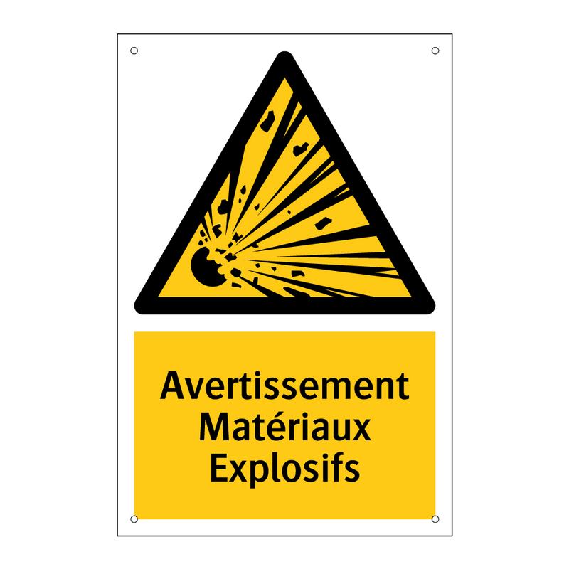 Avertissement Matériaux Explosifs