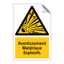 Avertissement Matériaux Explosifs