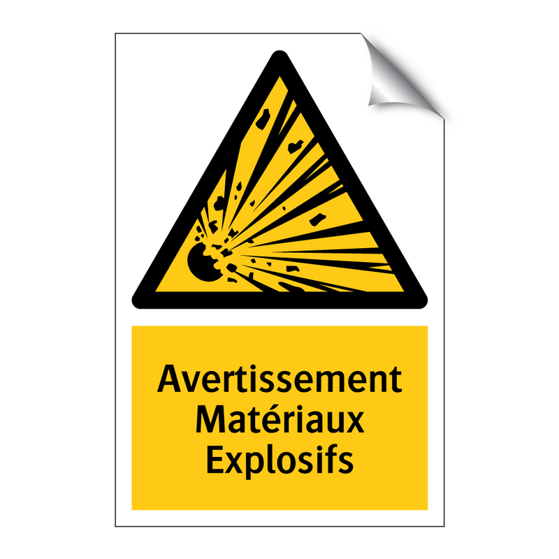 Avertissement Matériaux Explosifs