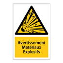 Avertissement Matériaux Explosifs