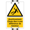 Avertissement Chute due à une différence de hauteur