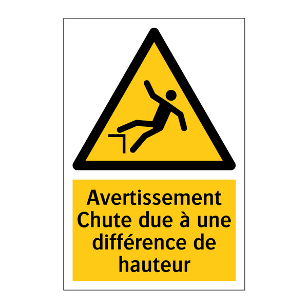 Avertissement Chute due à une différence de hauteur