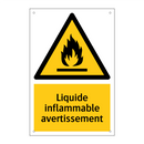 Liquide inflammable avertissement