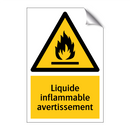 Liquide inflammable avertissement