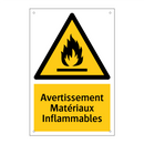 Avertissement Matériaux Inflammables