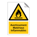 Avertissement Matériaux Inflammables