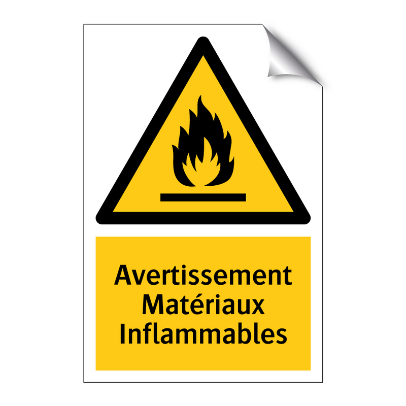 Avertissement Matériaux Inflammables