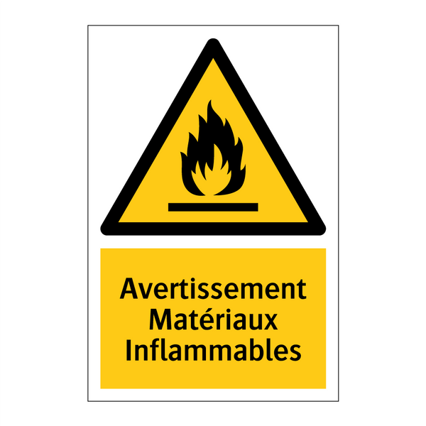 Avertissement Matériaux Inflammables