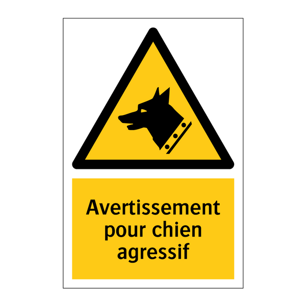Avertissement pour chien agressif
