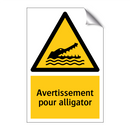 Avertissement pour alligator