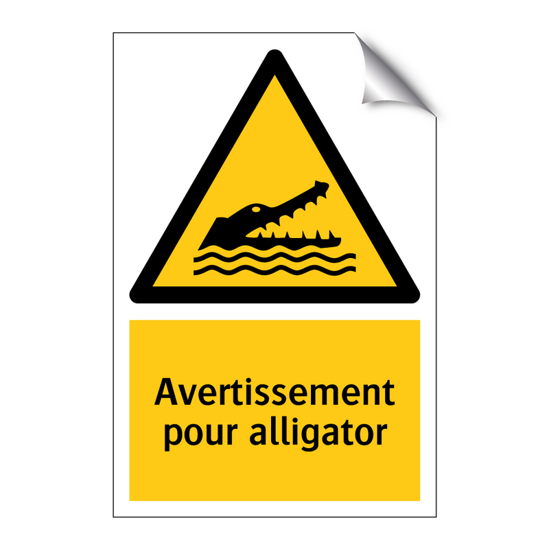 Avertissement pour alligator