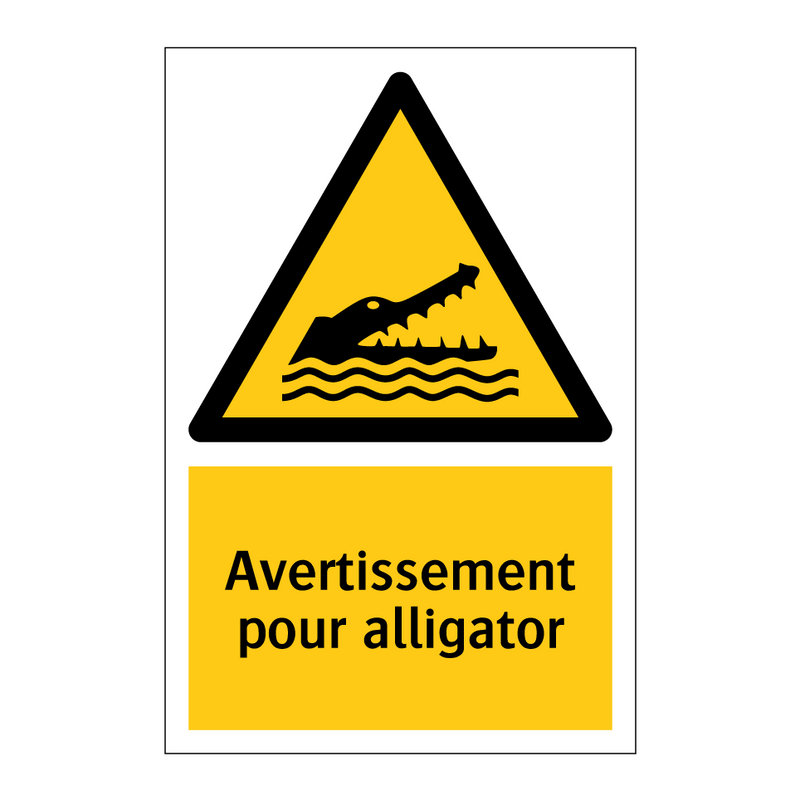 Avertissement pour alligator