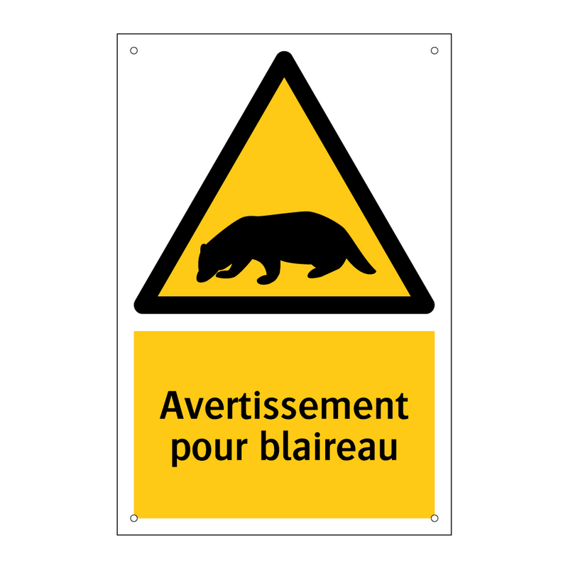 Avertissement pour blaireau