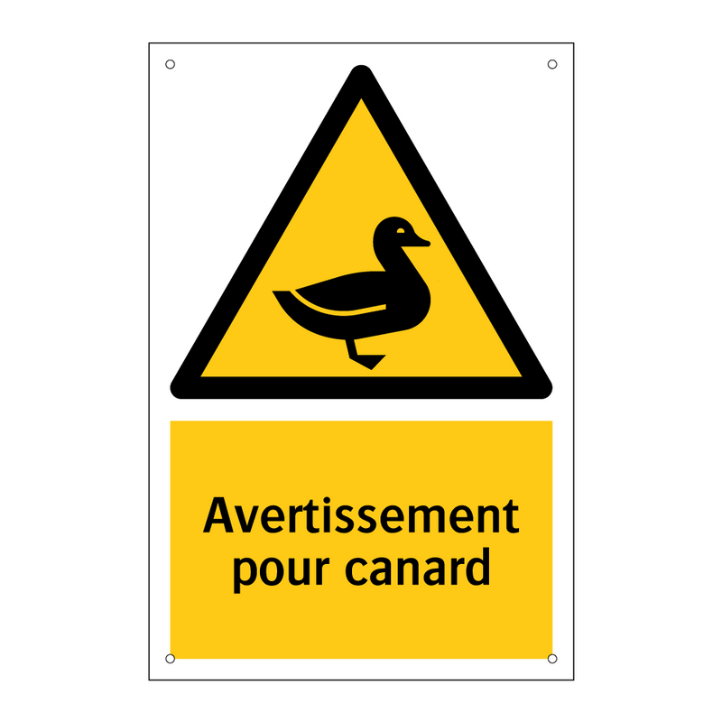 Avertissement pour canard