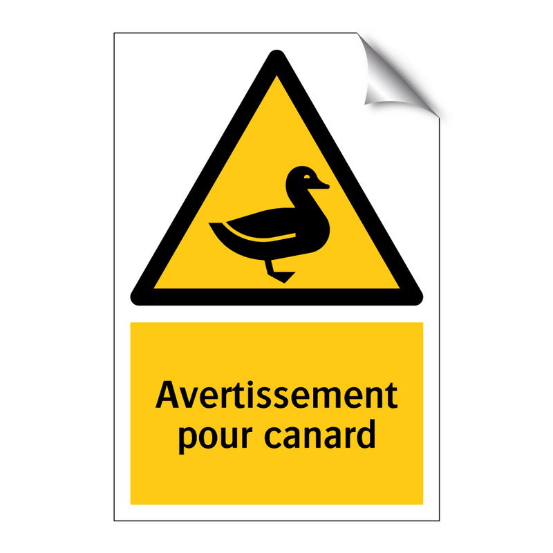 Avertissement pour canard