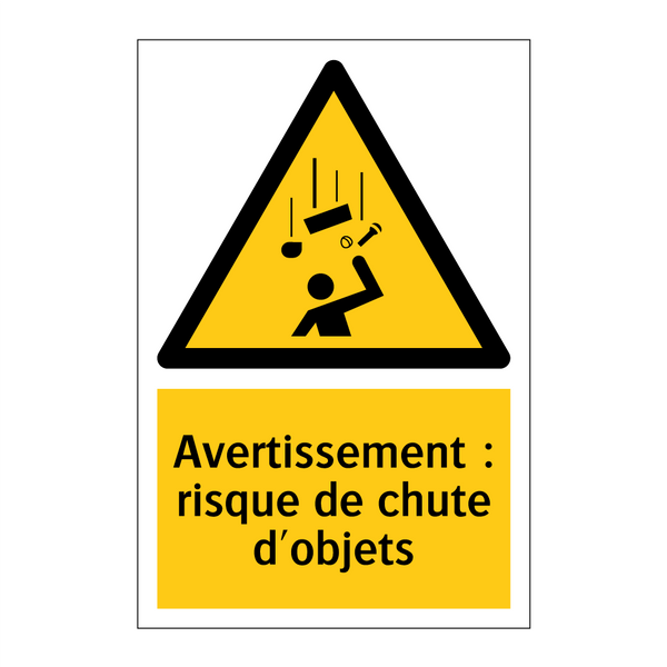 Avertissement : risque de chute d'objets