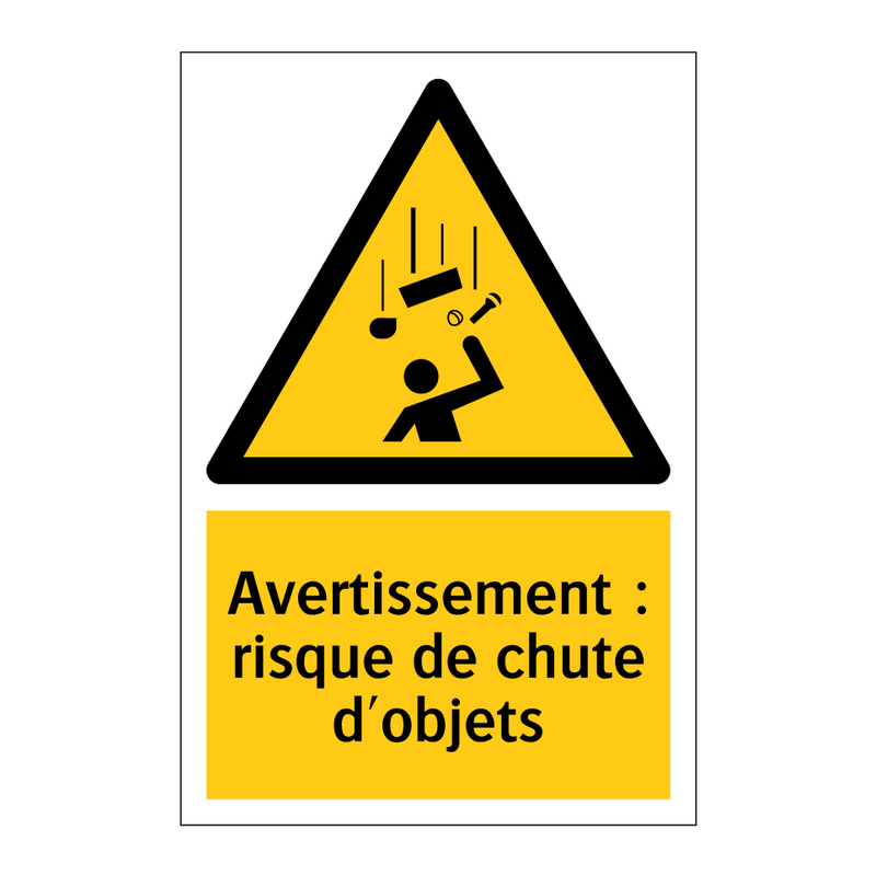 Avertissement : risque de chute d'objets