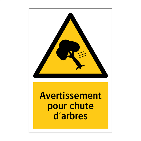Avertissement pour chute d'arbres