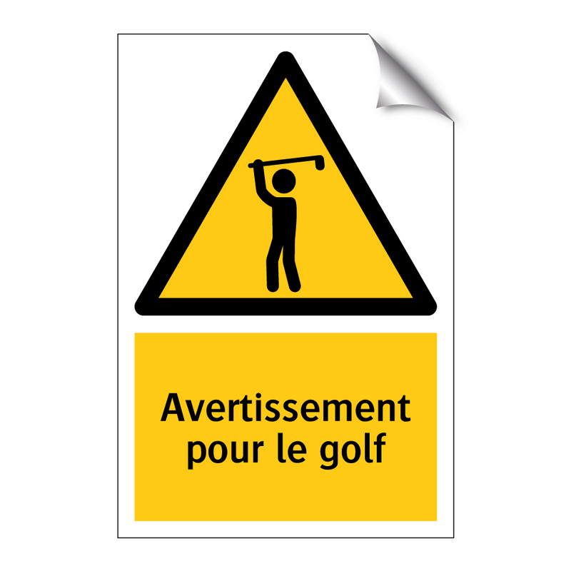 Avertissement pour le golf