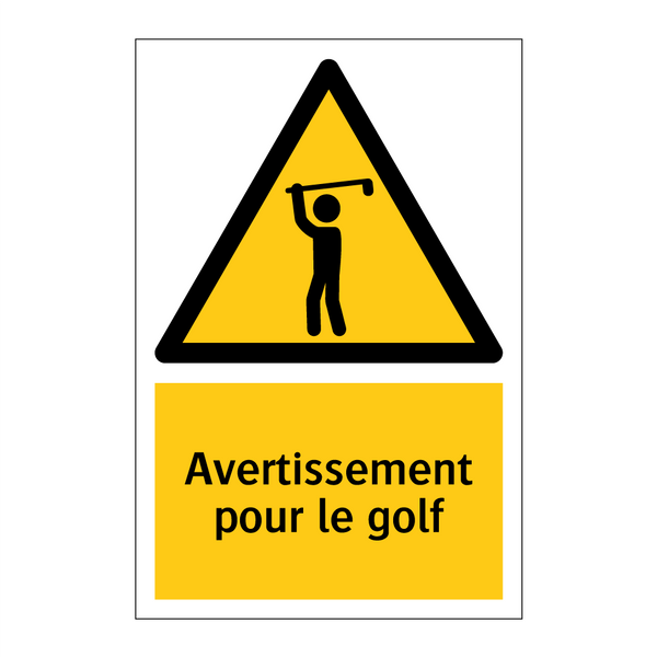 Avertissement pour le golf