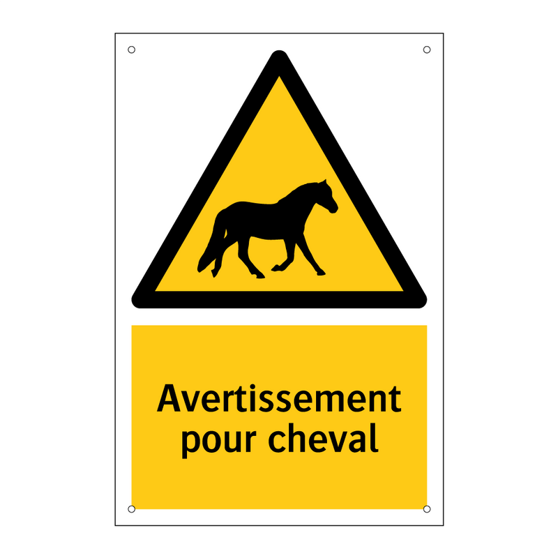 Avertissement pour cheval