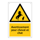 Avertissement pour cheval et chat