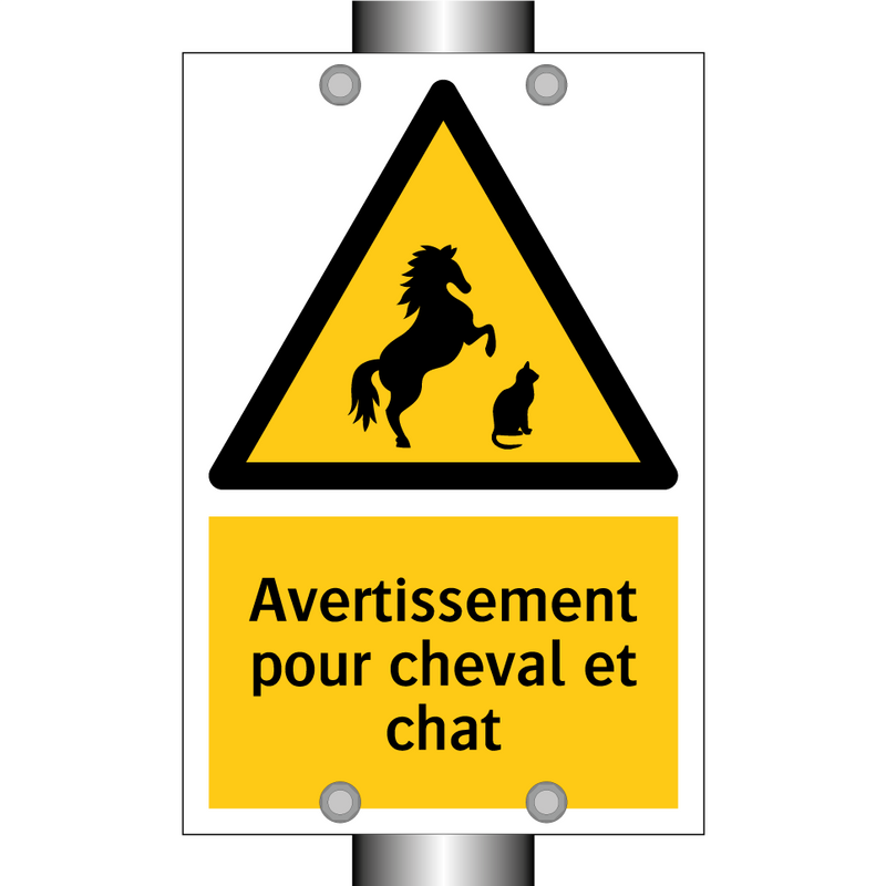 Avertissement pour cheval et chat
