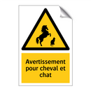 Avertissement pour cheval et chat