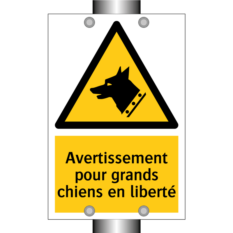 Avertissement pour grands chiens en liberté
