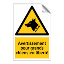 Avertissement pour grands chiens en liberté