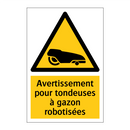 Avertissement pour tondeuses à gazon robotisées