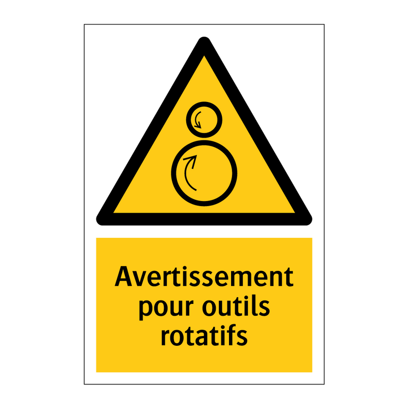 Avertissement pour outils rotatifs