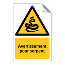 Avertissement pour serpent