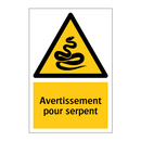 Avertissement pour serpent