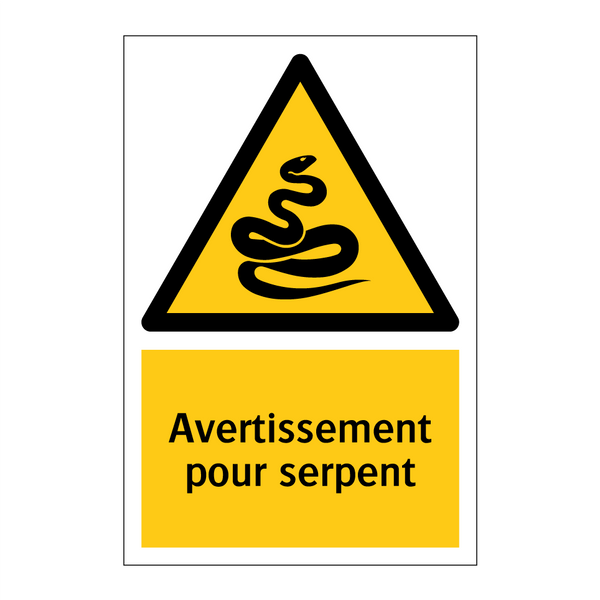 Avertissement pour serpent