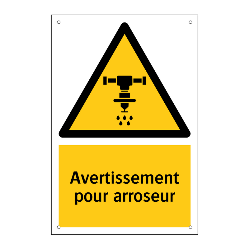 Avertissement pour arroseur