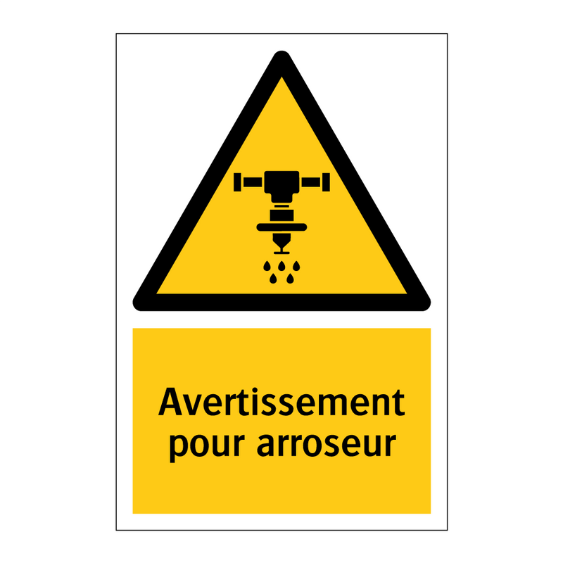 Avertissement pour arroseur