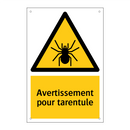 Avertissement pour tarentule