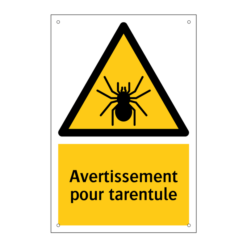 Avertissement pour tarentule