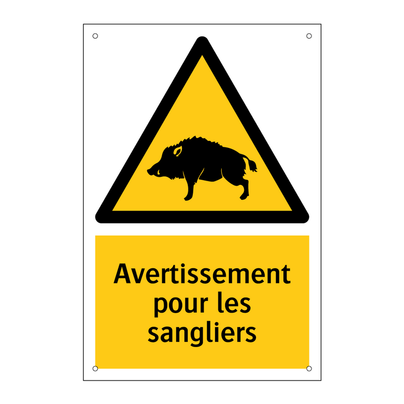 Avertissement pour les sangliers
