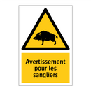 Avertissement pour les sangliers