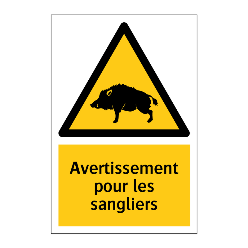 Avertissement pour les sangliers