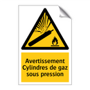 Avertissement Cylindres de gaz sous pression